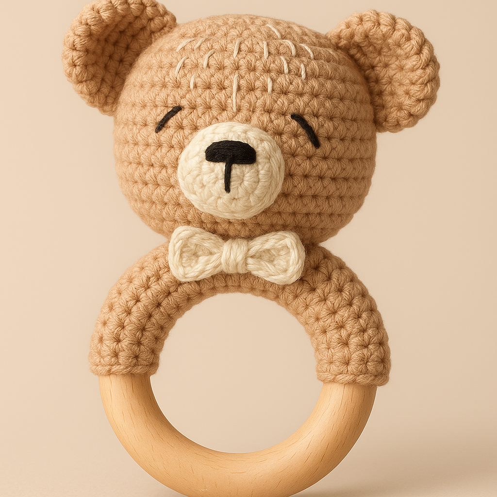 🐼 Handmade Crochet Baby Rattles