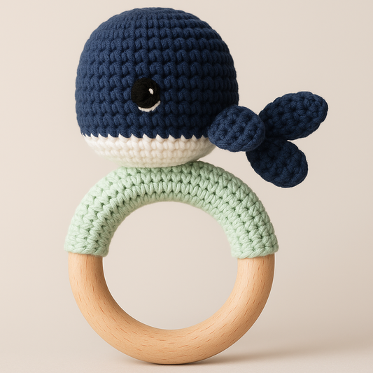 🐼 Handmade Crochet Baby Rattles