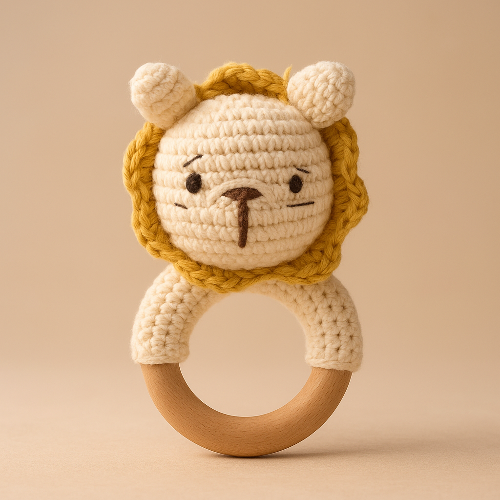 🐼 Handmade Crochet Baby Rattles