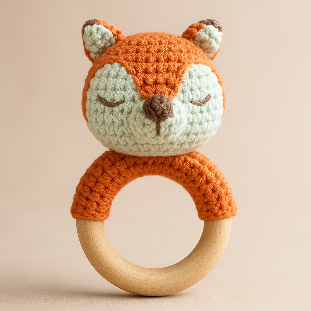 🐼 Handmade Crochet Baby Rattles