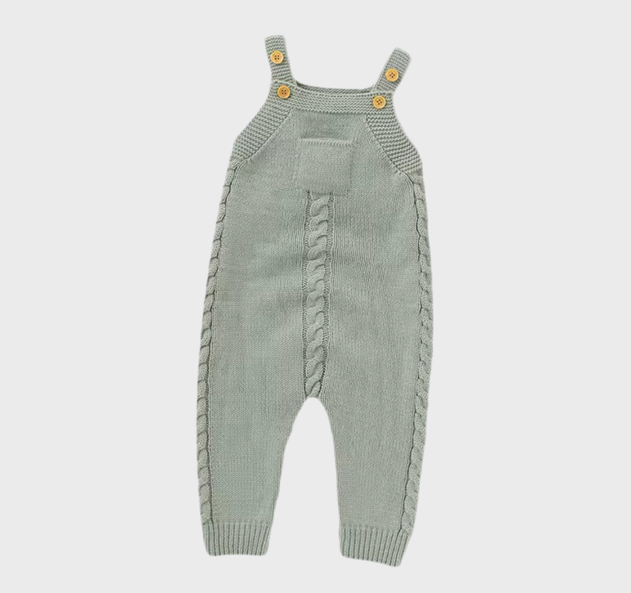 🍀 Knitted Light Green Baby Overall