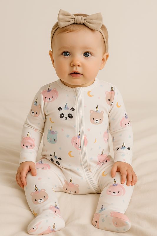 🌙 Whimsical Unicorn Friends Bamboo Pajama