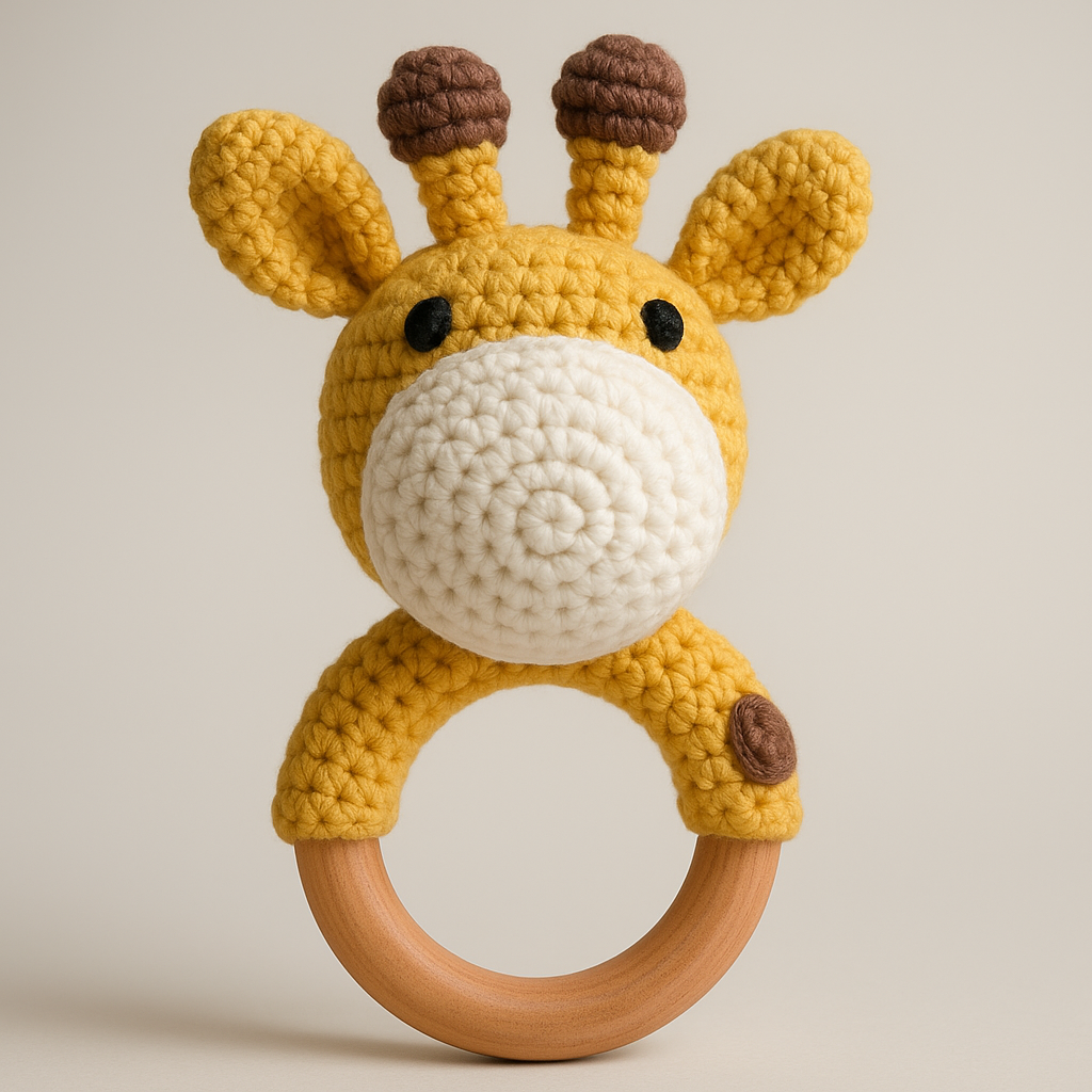 🐼 Handmade Crochet Baby Rattles