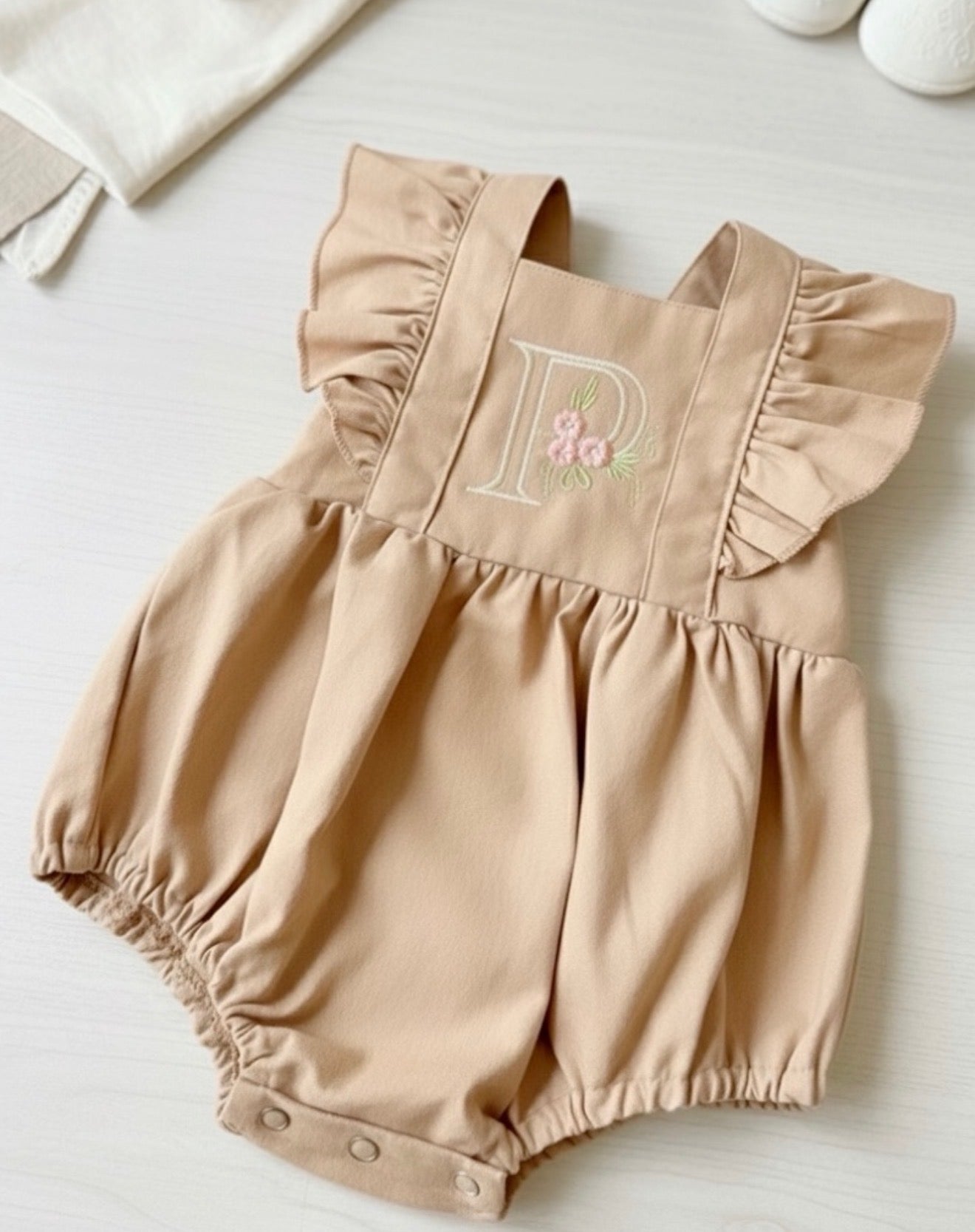 🌸 Embroidered Ruffle Romper