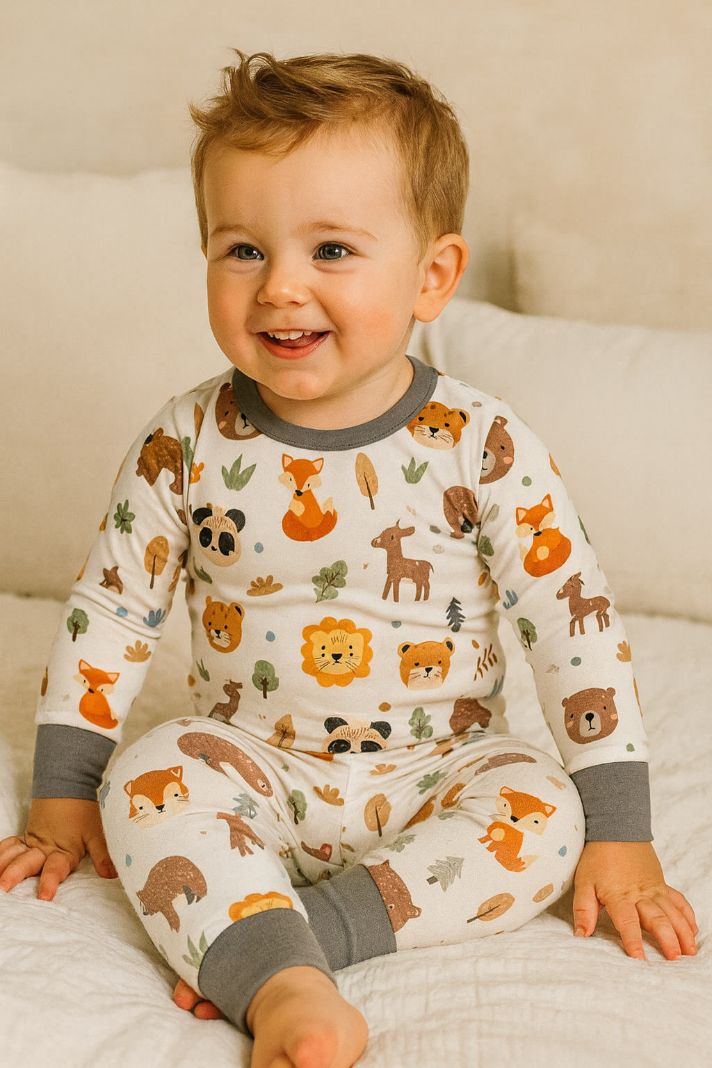 🦊 Woodland Wonder Set - 2 Piece Pajama and Personalized Bib Set