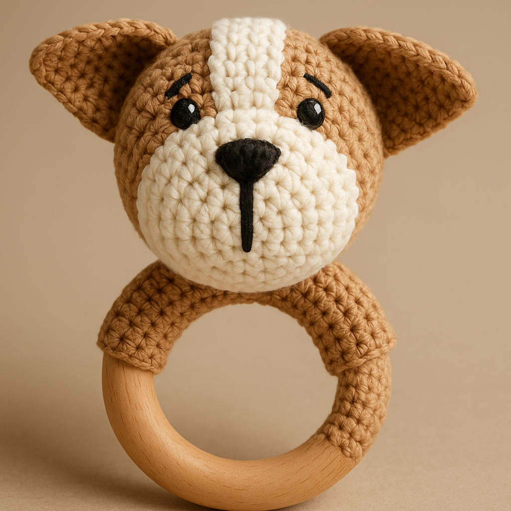 🐼 Handmade Crochet Baby Rattles