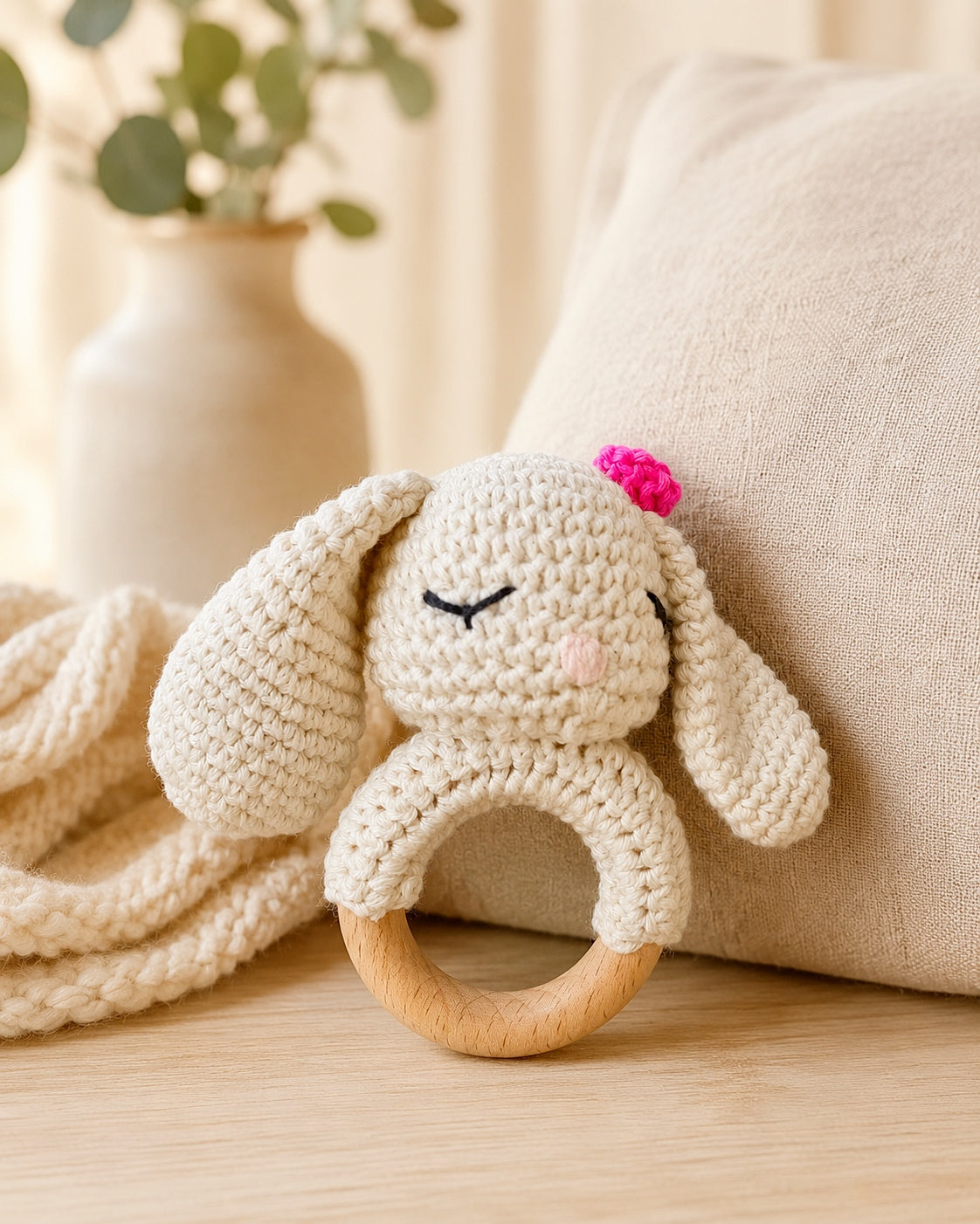 🐼 Handmade Crochet Baby Rattles