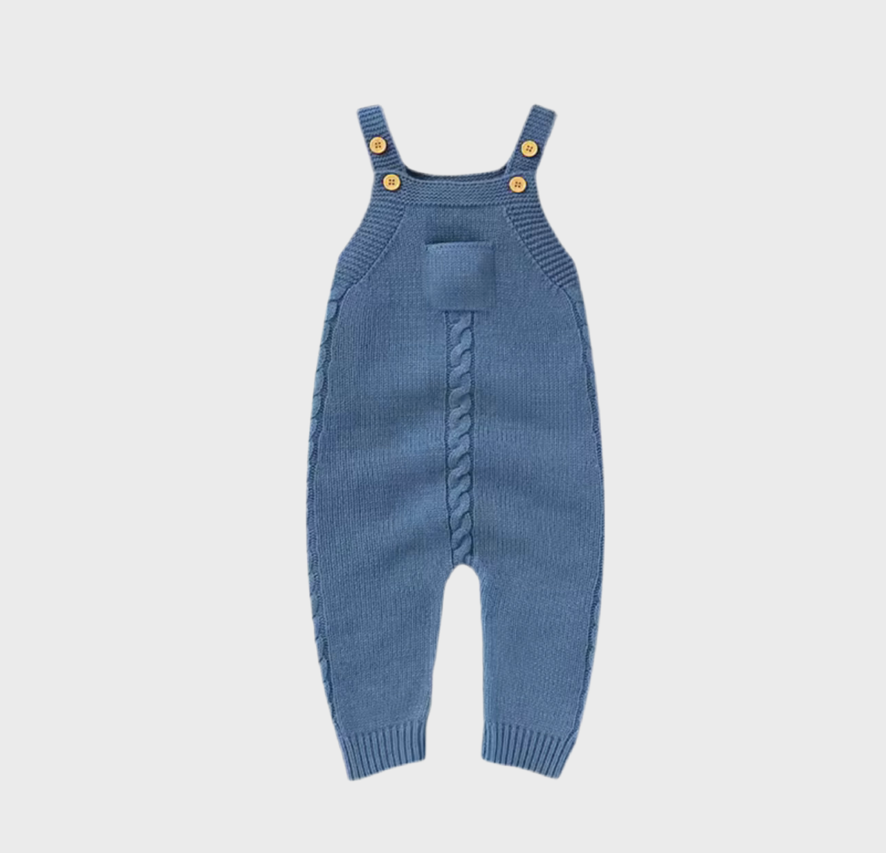 🚜 Blue Cable Knit Overalls