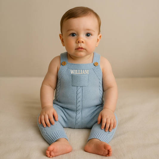 🧵 Little Gentleman Knit Overall Personalized