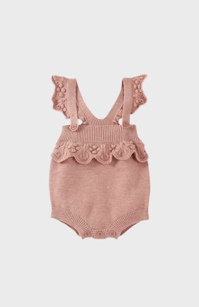 🎀 Blush Petal Lace Romper
