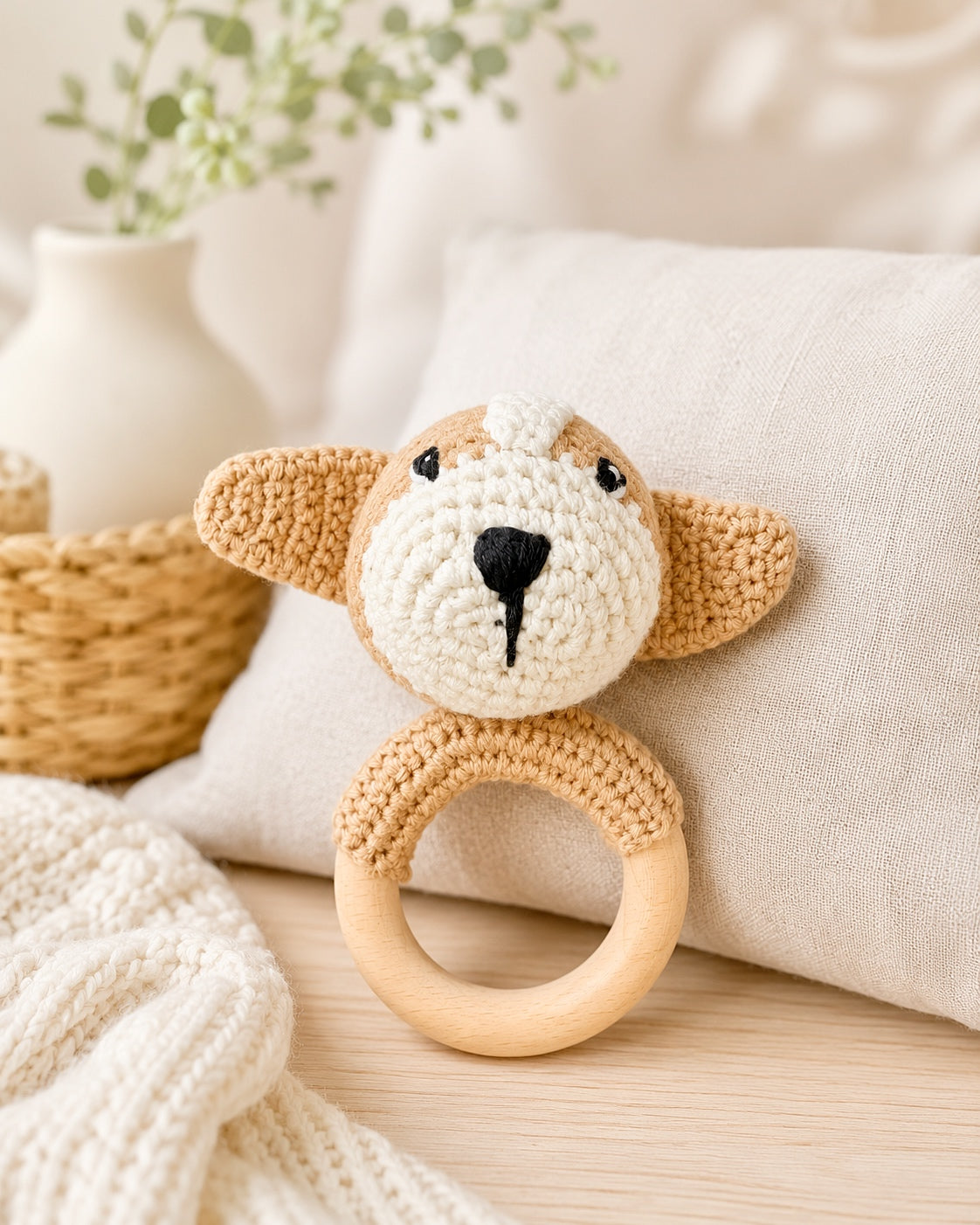 🐼 Handmade Crochet Baby Rattles