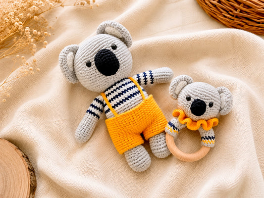 Crochet Koala & Rattle Gift Set