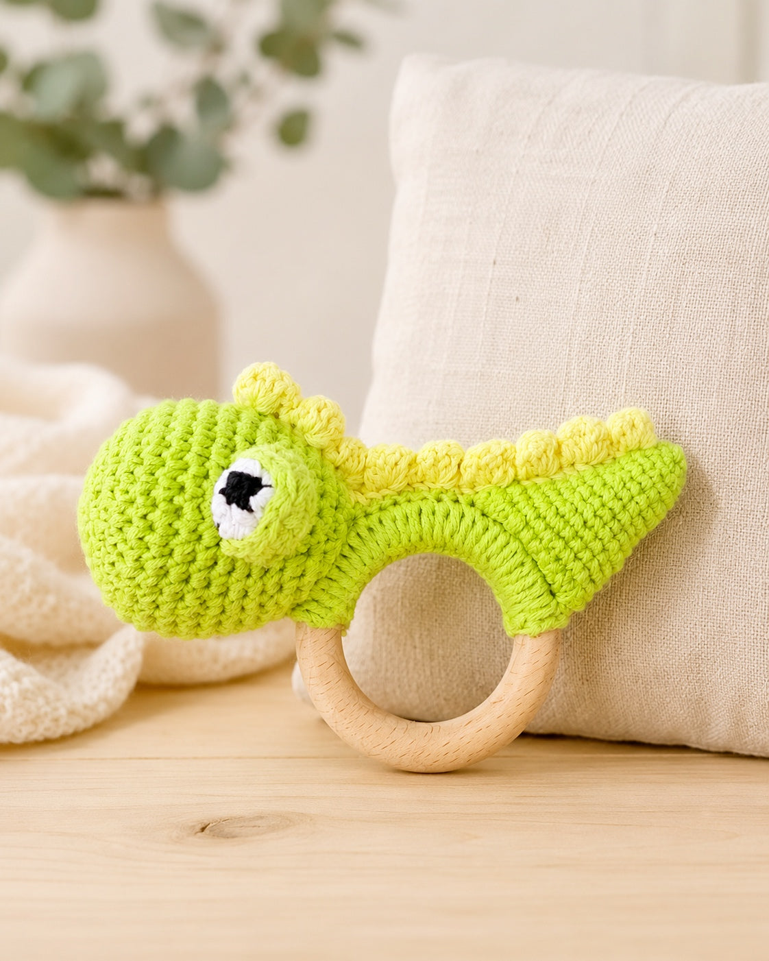 🐼 Handmade Crochet Baby Rattles