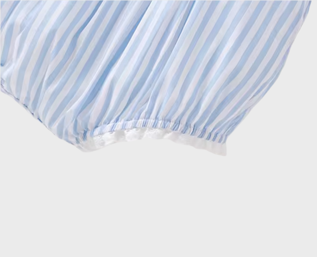 💎 Blue Striped Lace Collar Romper