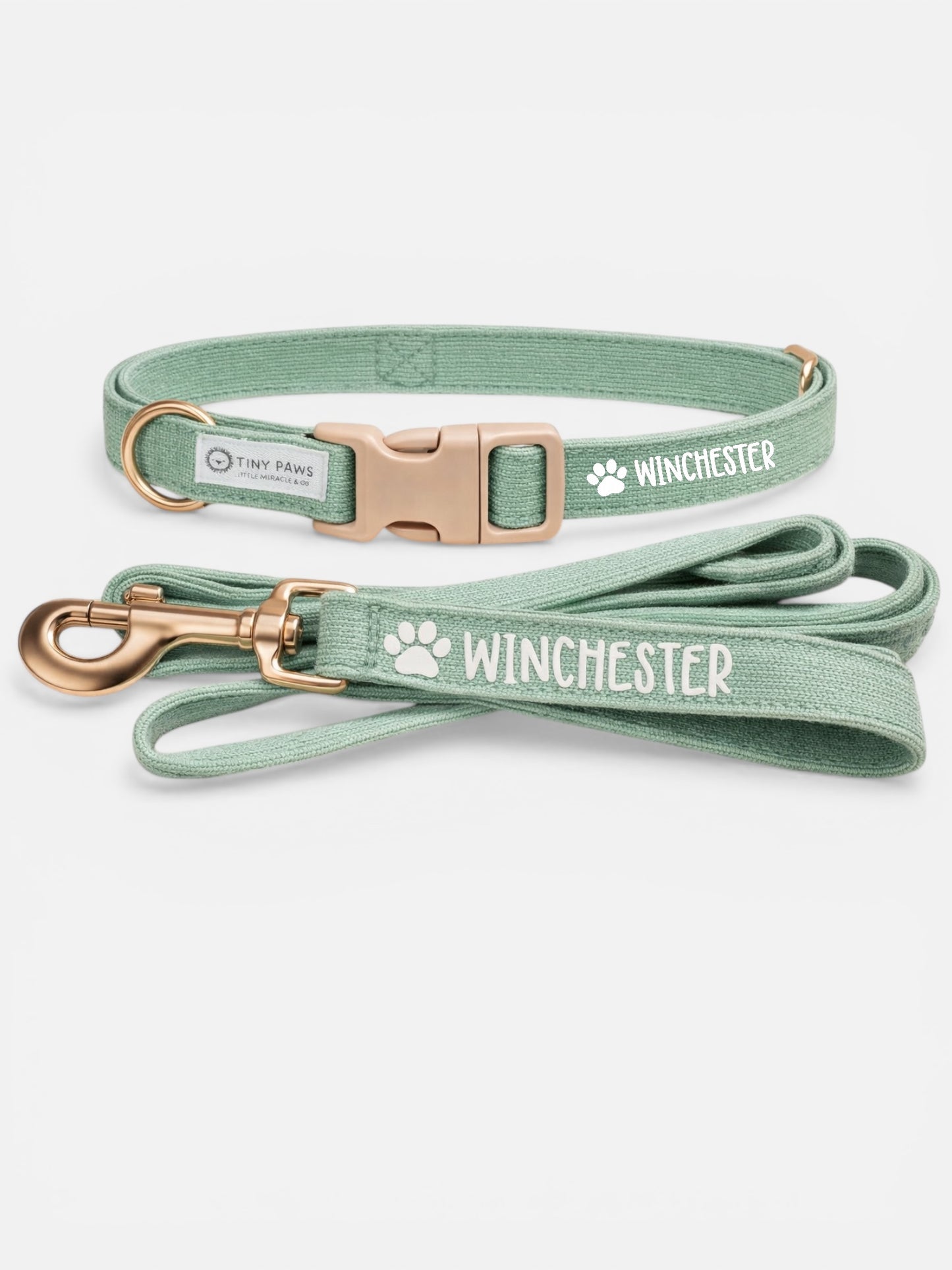 Personalized  Corduroy Dog Collar & Leash Set