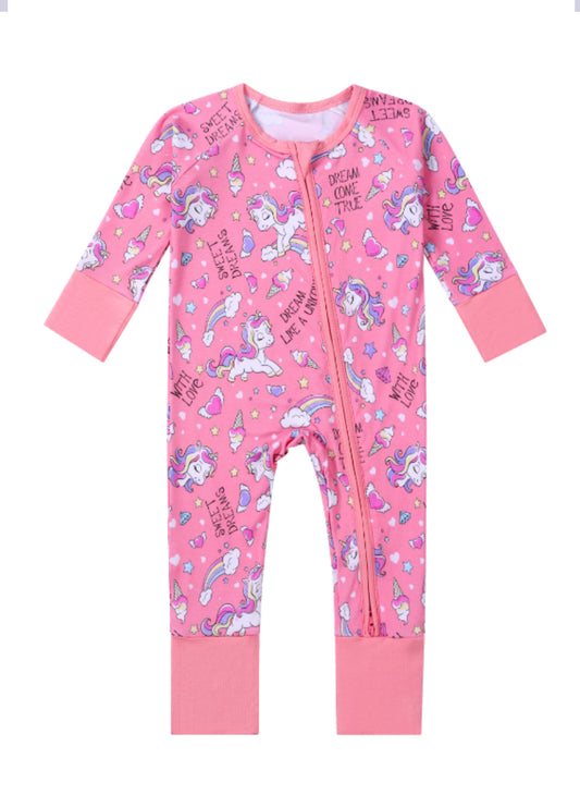 🦄 Dreamy Unicorn Bamboo Zippy Pajama