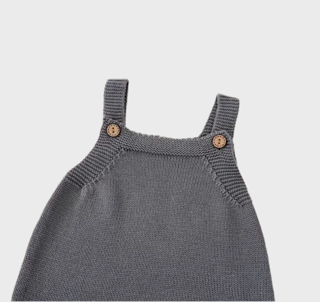 🧸 Charcoal Knit Button Romper