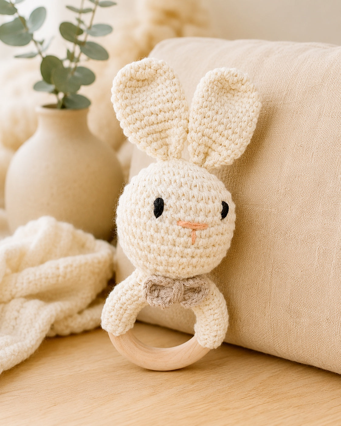 🐼 Handmade Crochet Baby Rattles