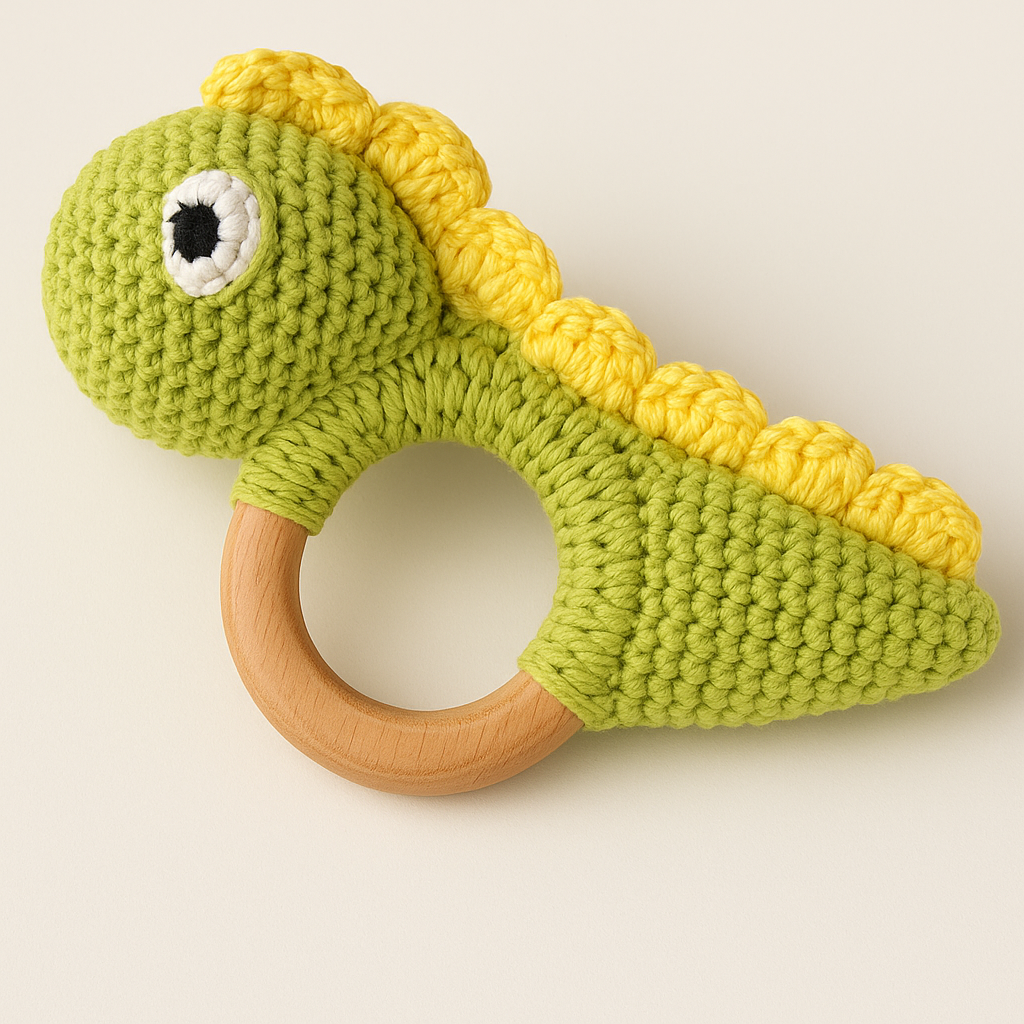🐼 Handmade Crochet Baby Rattles