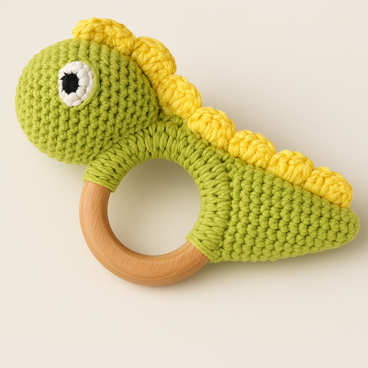 🐼 Handmade Crochet Baby Rattles