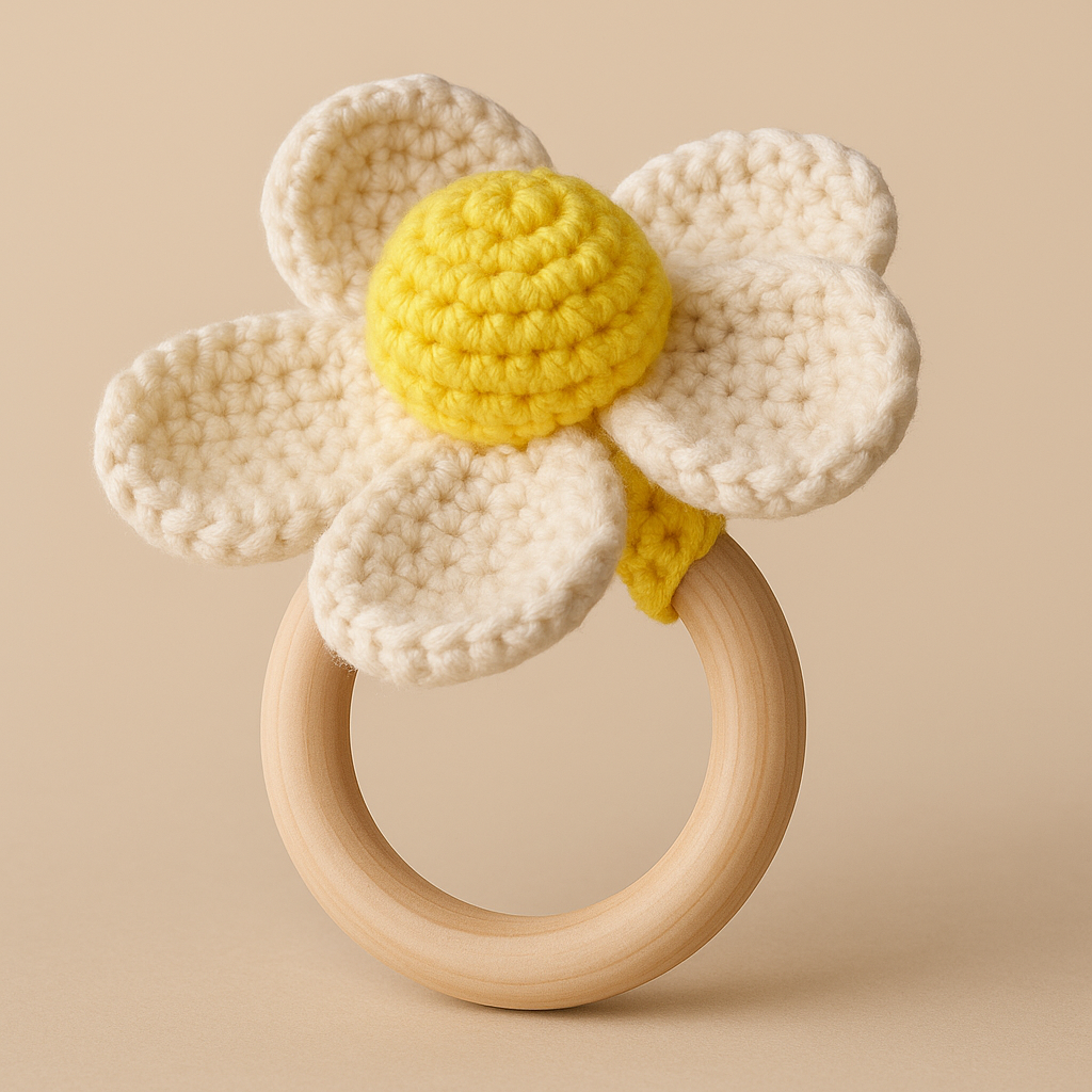 🐼 Handmade Crochet Baby Rattles