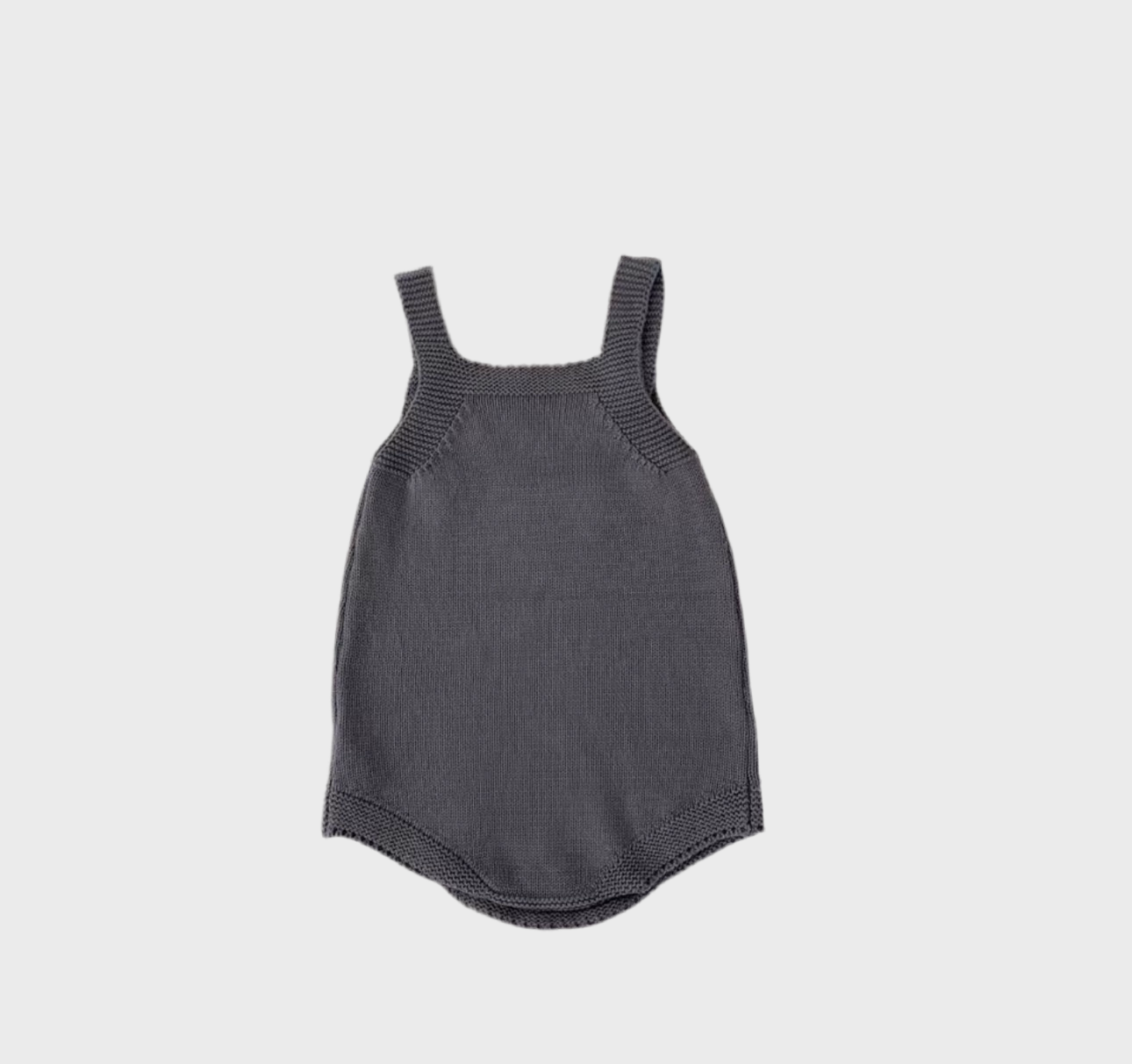 🧸 Charcoal Knit Button Romper