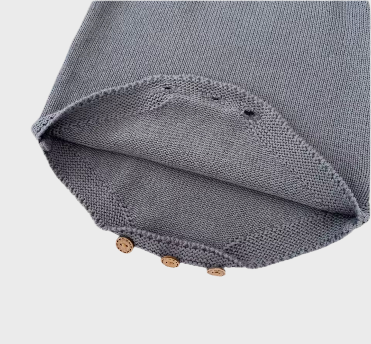 🧸 Charcoal Knit Button Romper