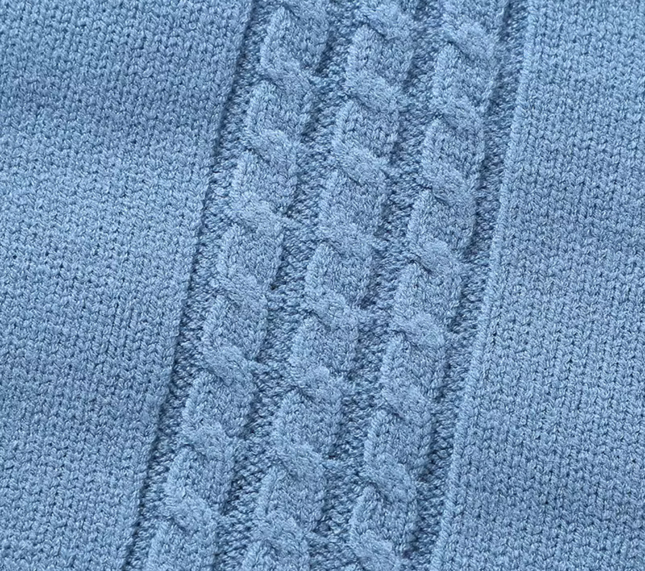 🚜 Blue Cable Knit Overalls