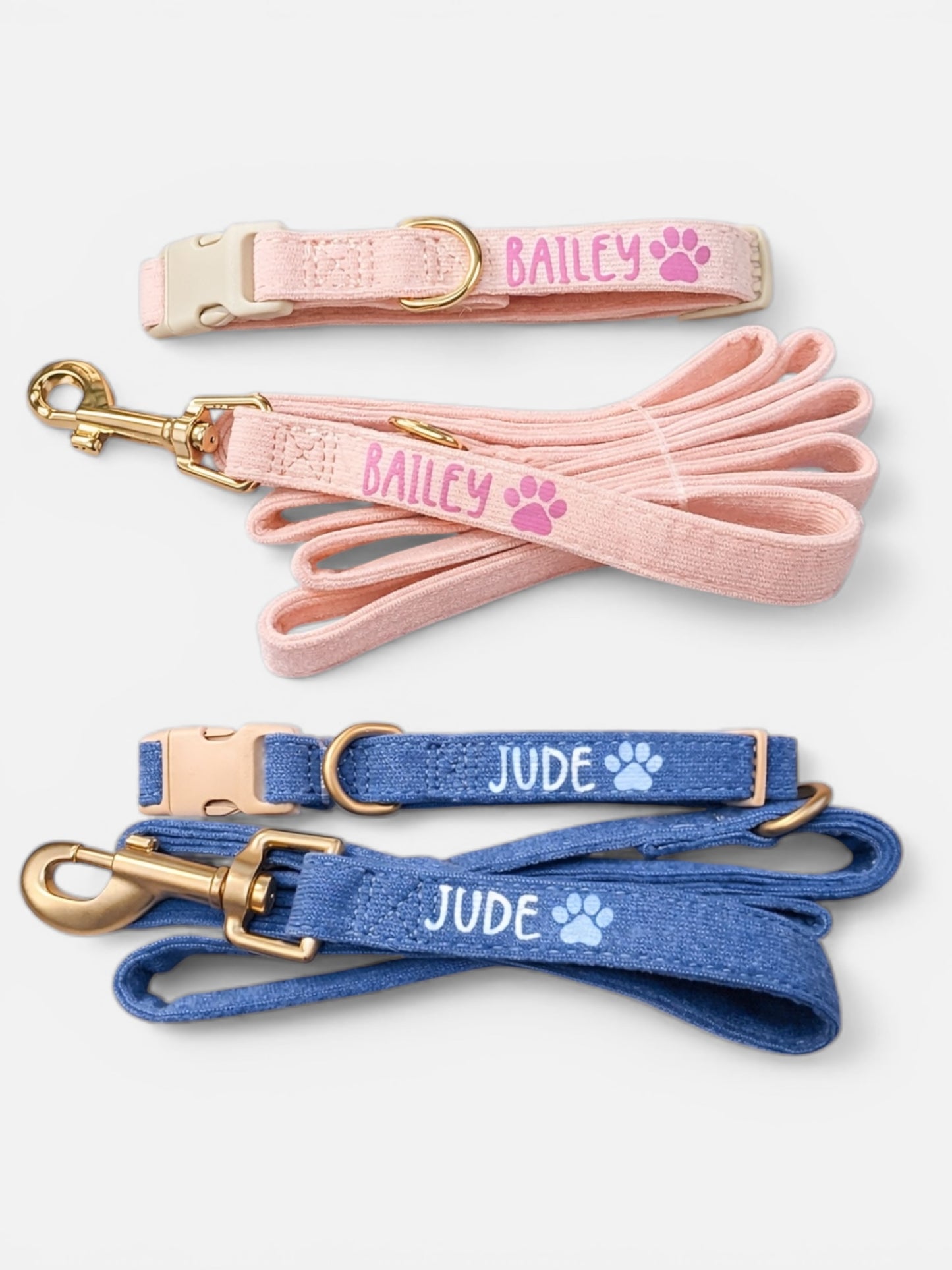 Personalized  Corduroy Dog Collar & Leash Set