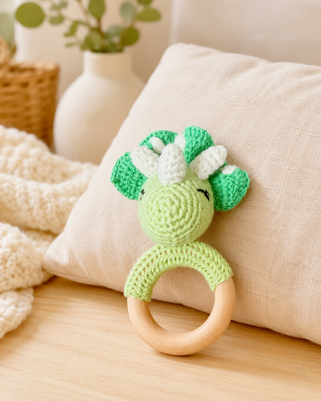 🐼 Handmade Crochet Baby Rattles