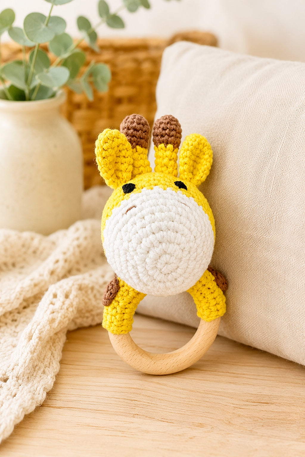 🐼 Handmade Crochet Baby Rattles