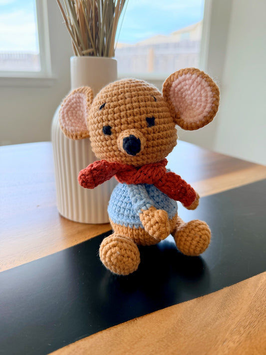 Crochet Mouse Baby Rattle