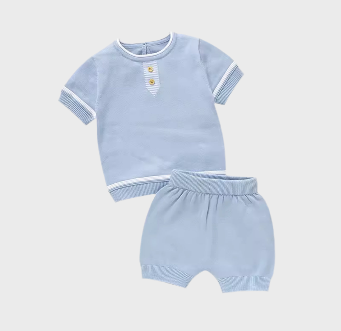 💙 Classic Blue Knit Baby Set - 2 Piece