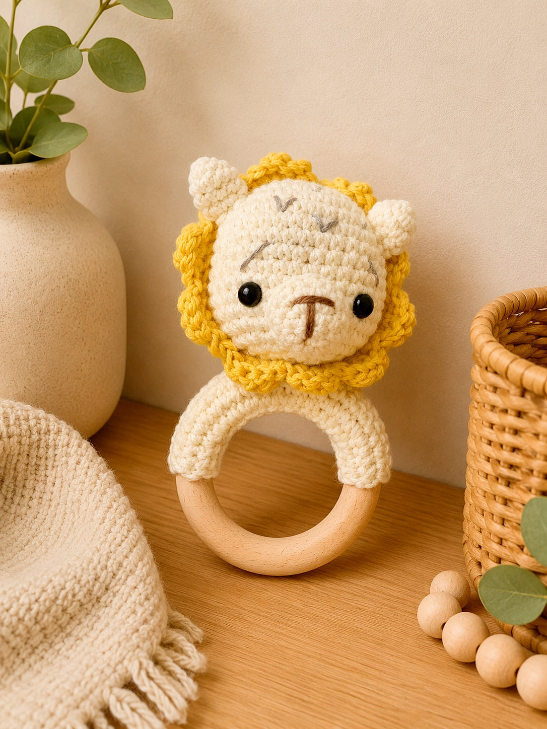 🐼 Handmade Crochet Baby Rattles