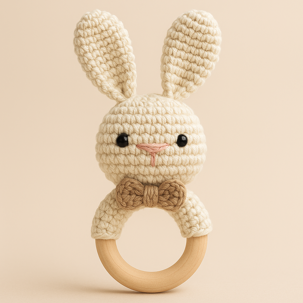 🐼 Handmade Crochet Baby Rattles