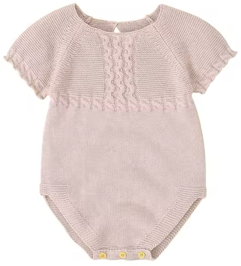 🌷  Dusty Rose Knit Heritage Romper