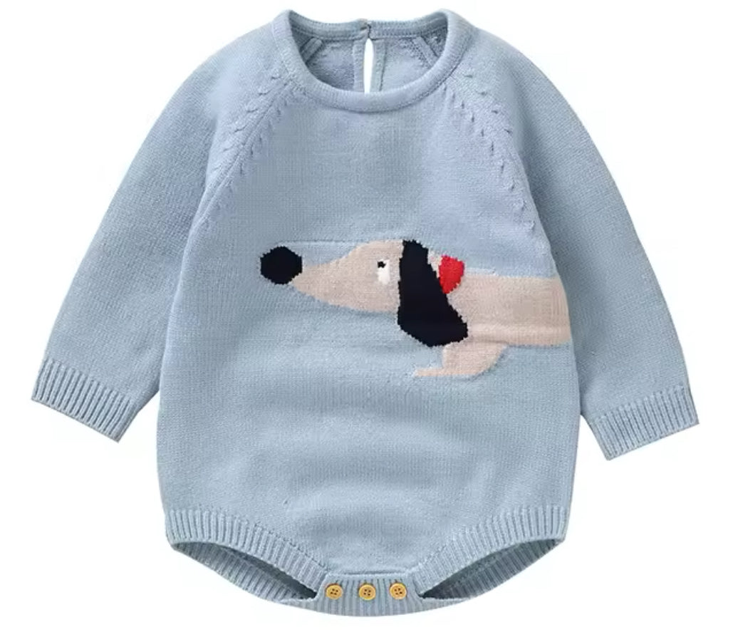 🐾 Puppy Love Knit Romper