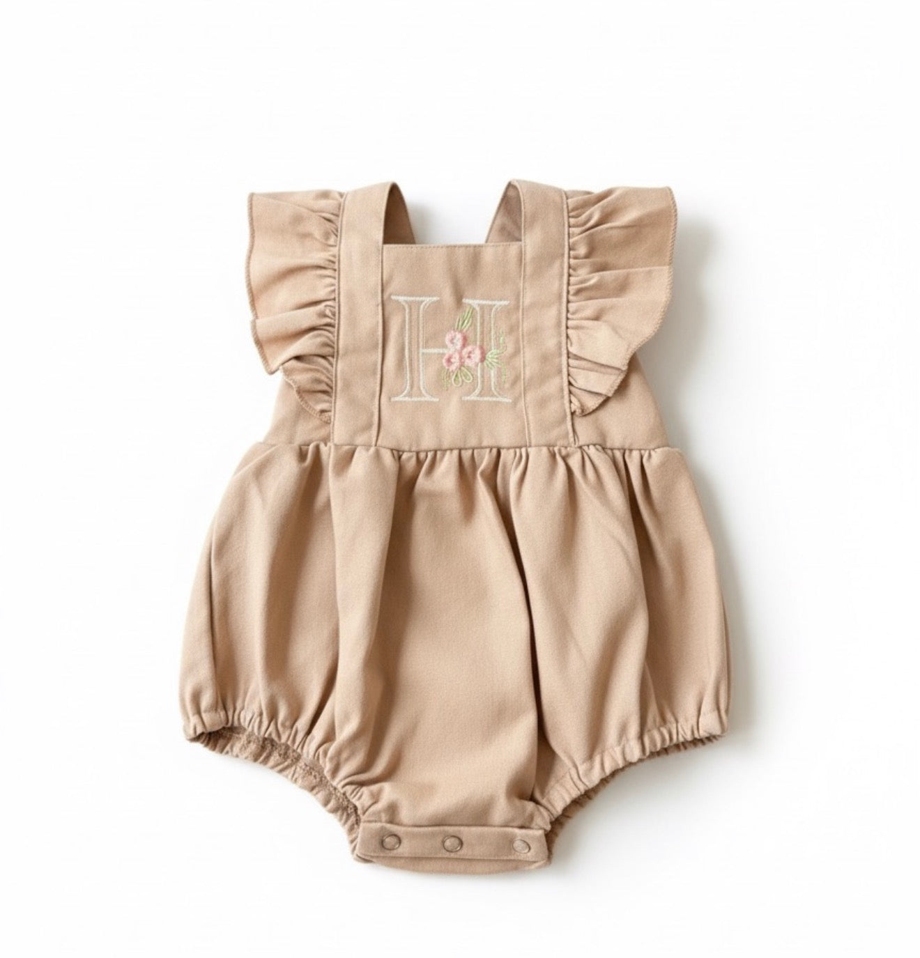 🌸 Embroidered Ruffle Romper