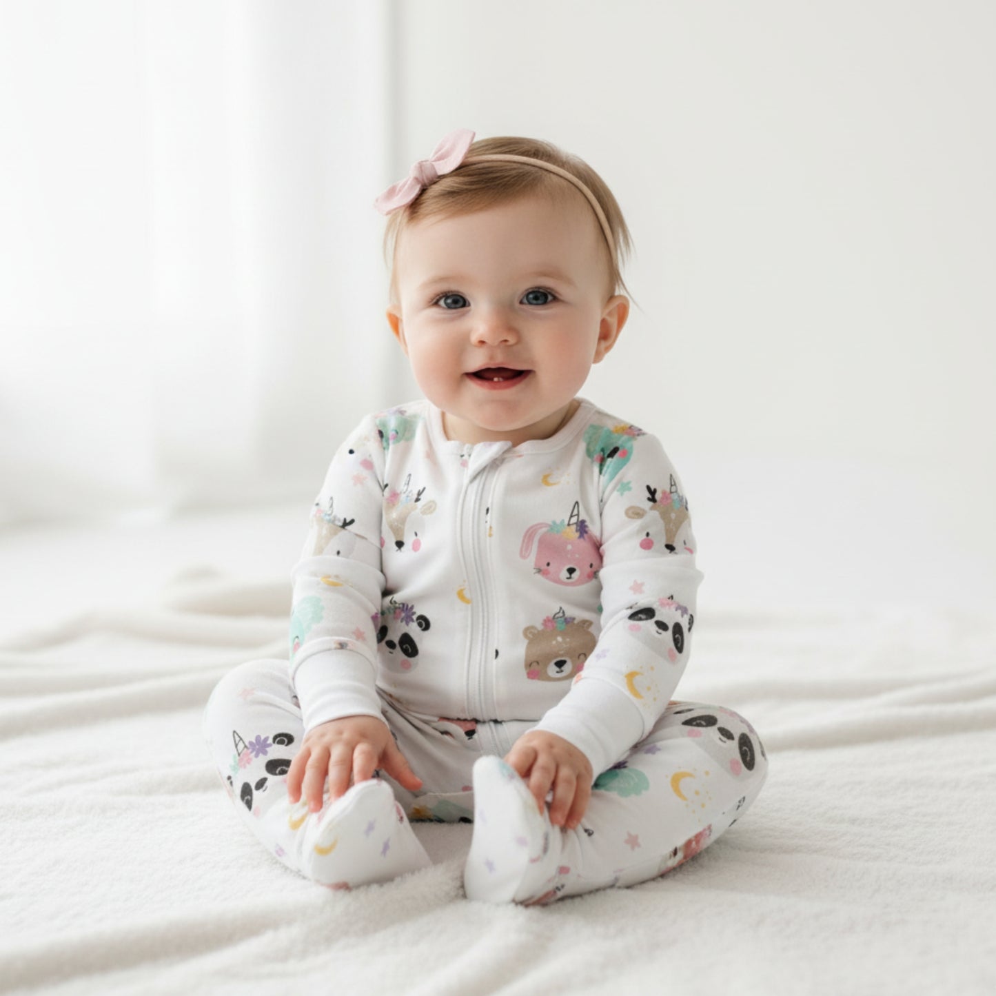🌙 Whimsical Unicorn Friends Bamboo Pajama
